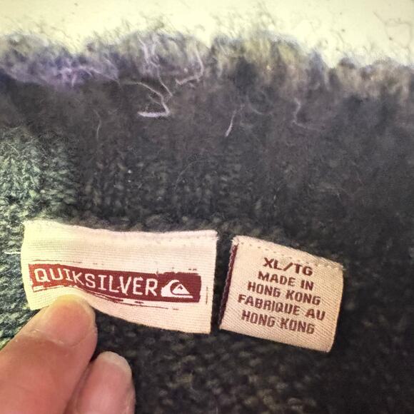 QUICKSILVER BLUE/Gray Wool Blend Heavy Sweater Sz XL TG GORGEOUS!!! - Picture 4 of 5
